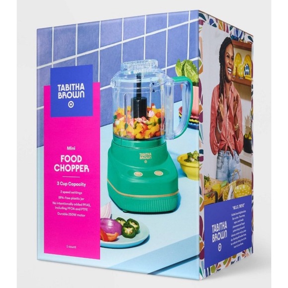 Tabitha Brown Mini Food Chopper 3-Cup 2-Speed Settings Durable Motor - Picture 1 of 3